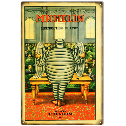 Michelin Tires Instruction Plates Garage Shop Metal Sign - 12" x 18"
