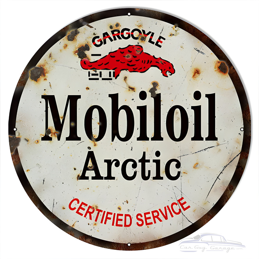 Gargoyle Arctic Mobiloil Garage Shop Metal Sign - 24" Round Gargoyle Arctic Mobiloil Garage Shop Metal Sign - 24" Round