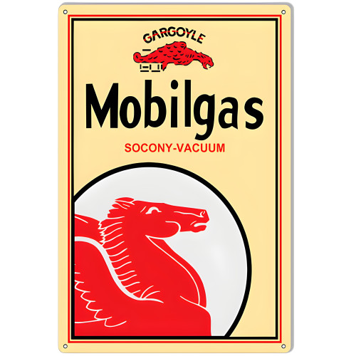 Mobilgas Gargoyle Garage Shop Metal Sign - 12" x 18"