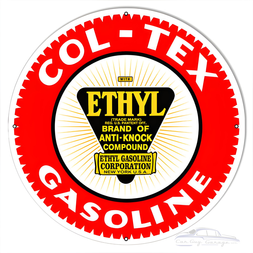 Col Tex Gasoline Motor Oil Metal Sign - 30" Round Col Tex Gasoline Motor Oil Metal Sign - 30" Round