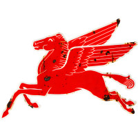 Mobil Pegasus Flying Horse Metal Sign - 35.5" x 25.75"