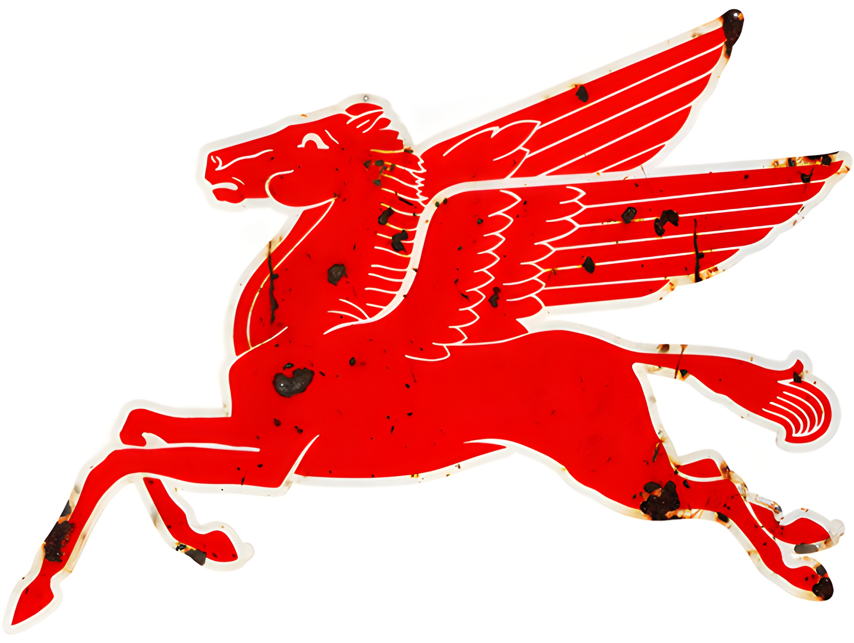 Mobil Pegasus Flying Horse Metal Sign - 35.5