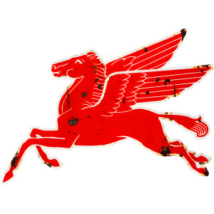 Mobil Pegasus Flying Horse Metal Sign - 35.5" x 25.75"