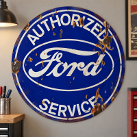 Ford Authorized Service Metal Sign - 30" Round