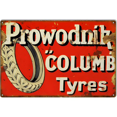 Prowodnik Tyres Gas Station Metal Sign - 12" x 18"