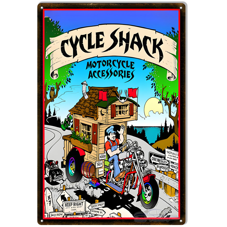 Cycle Shack Accessories Metal Sign - 12" x 18" Cycle Shack Accessories Metal Sign - 12" x 18"