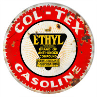 Col Tex Gasoline Motor Oil Metal Sign - 30" Round