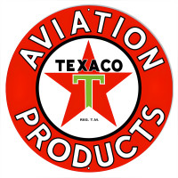 Texaco Aviation Products Metal Sign - 18" Round