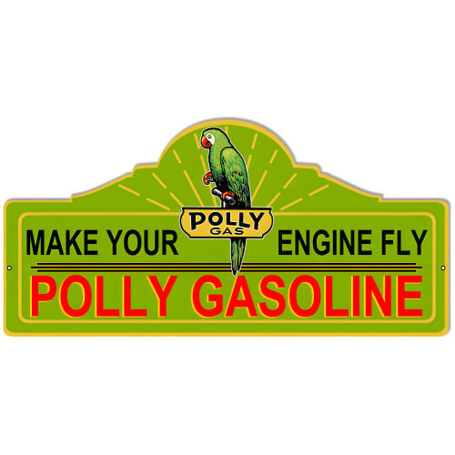 Engine Fly Polly Motor Oil Metal Sign - 23" x 11.25"