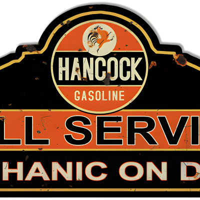 Hancock Full Service Gas Station Metal Sign - 23" x 11.25"