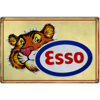 Yellow ESSO Tiger Motor Oil Metal Sign - 12" x 18"