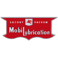 Socony Mobil Lubrication Metal Sign - 23.5" x 10"