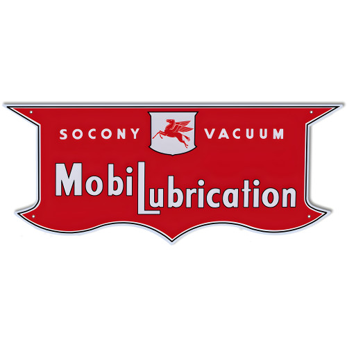 Socony Mobil Lubrication Metal Sign - 23.5" x 10"