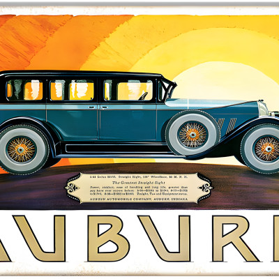 Auburn Vintage Automobile Garage Shop Metal Sign - 12" x 18"