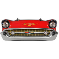 Red Front End Chevrolet Metal Sign - 24.5" x 10"