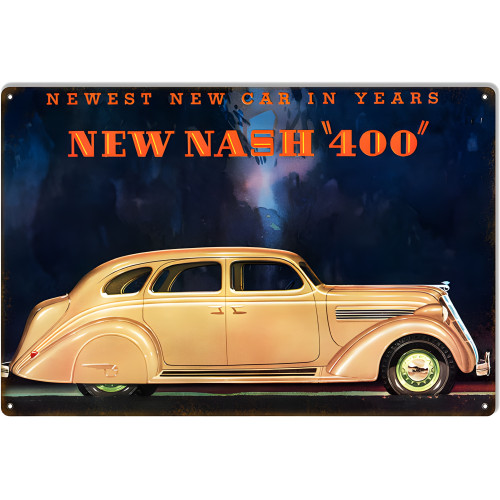 New Nash 400 Garage Shop Metal Sign - 12" x 18"