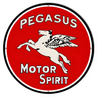 Pegasus Motor Spirit Motor Oil Metal Sign - 30" Round