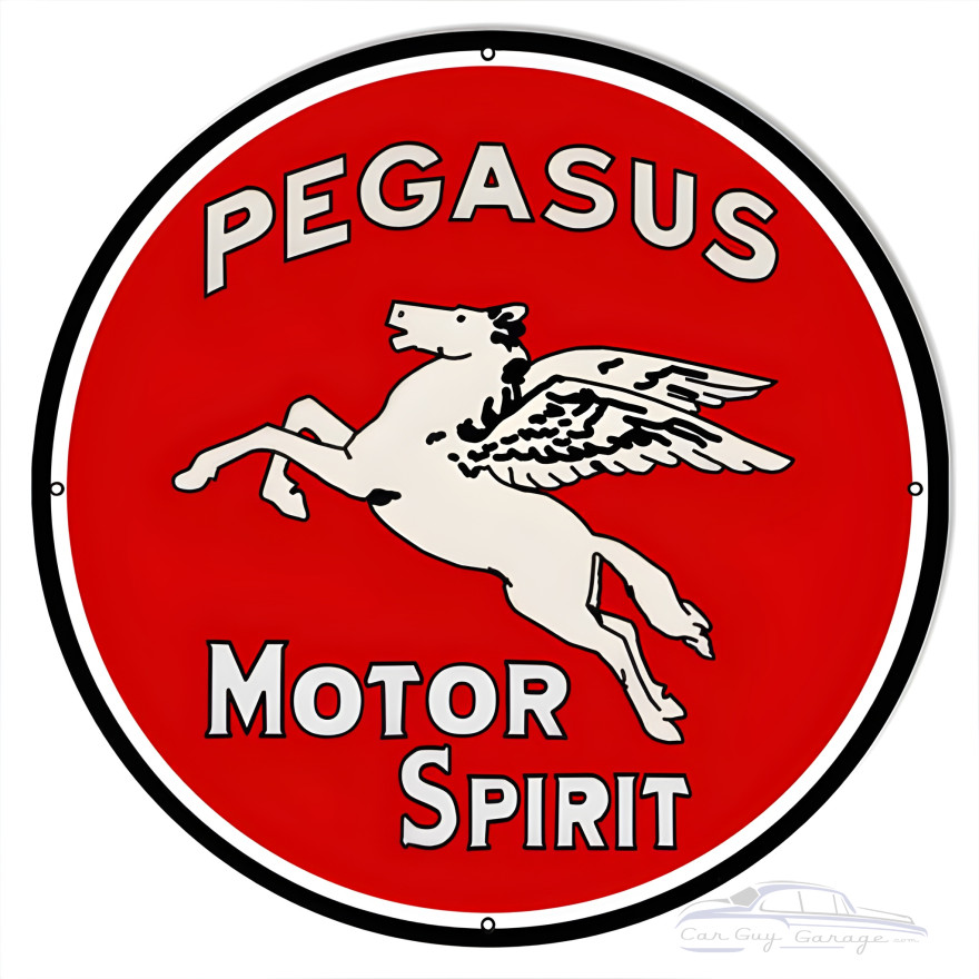 Pegasus Motor Spirit Motor Oil Metal Sign - 30" Round Pegasus Motor Spirit Motor Oil Metal Sign - 30" Round