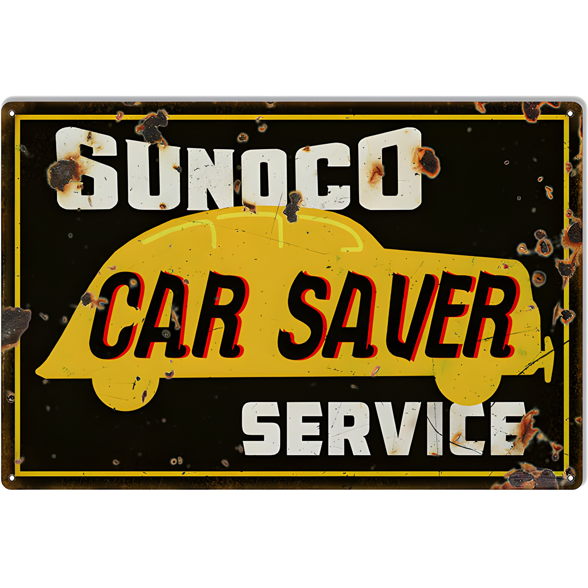 Sunoco Car Saver Service Gas Station Metal Sign - 16" x 24"