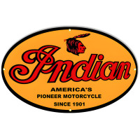 Indian 1901 Pioneer Motorcycle Metal Sign - 15" x 24"