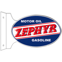 Zephyr Motor Oil Flange Oval Metal Sign - 12" x 18"
