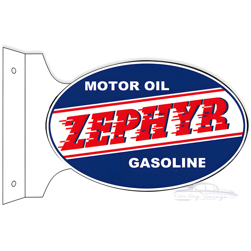 Zephyr Motor Oil Flange Oval Metal Sign - 12" x 18" Zephyr Motor Oil Flange Oval Metal Sign - 12" x 18"
