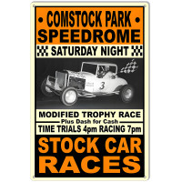 Comstock Park Speedway Stock Car Races Motor Speedway Metal Sign - 12" x 18"