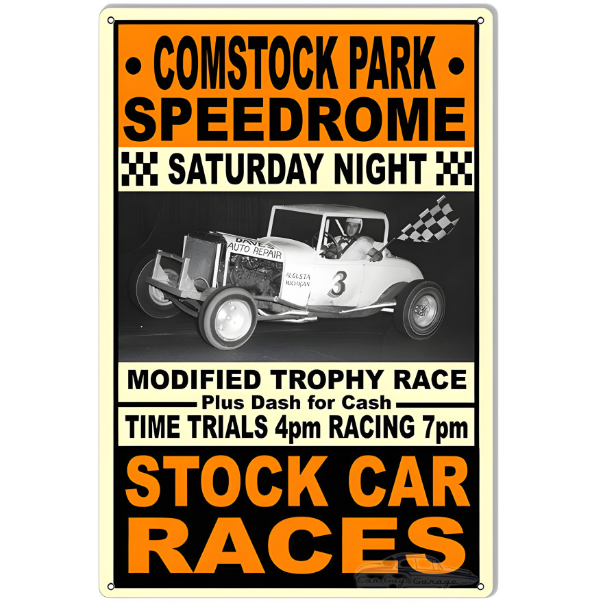Comstock Park Speedway Stock Car Races Motor Speedway Metal Sign - 12" x 18" Comstock Park Speedway Stock Car Races Motor Speedway Metal Sign - 12" x 18"