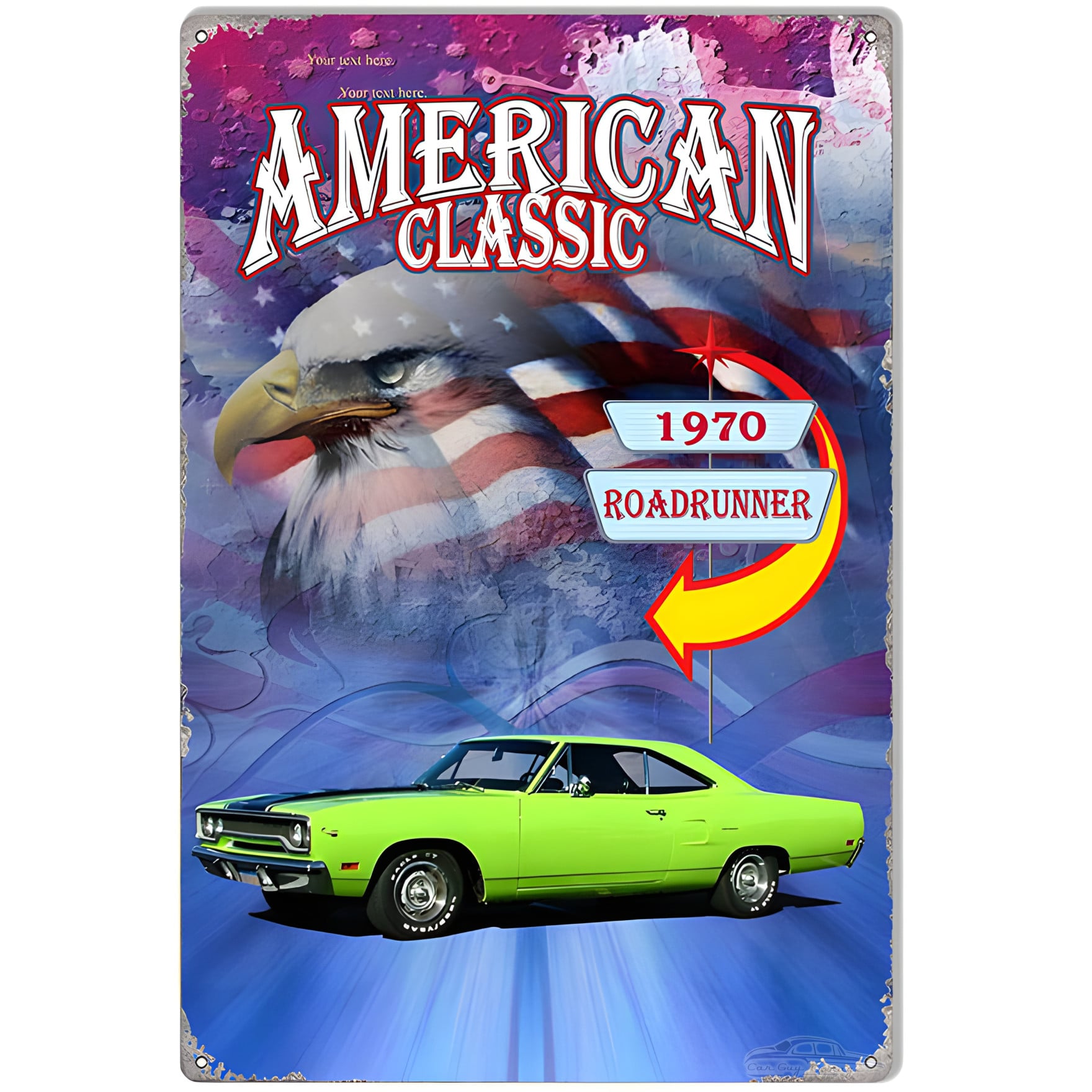 1970 Roadrunner Classic Metal Sign 12" x 18"
