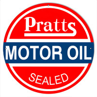 Pratts Motor Oil Metal Sign - 30" Round