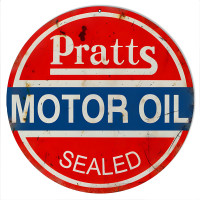 Pratts Motor Oil Metal Sign - 14" Round