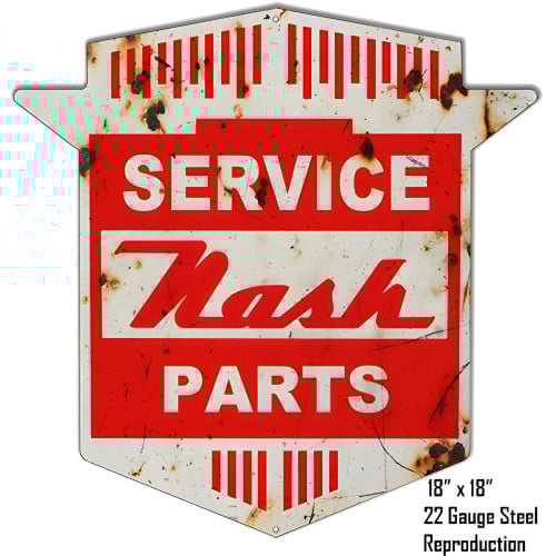 Nash Parts Metal Sign - 18" x 18"