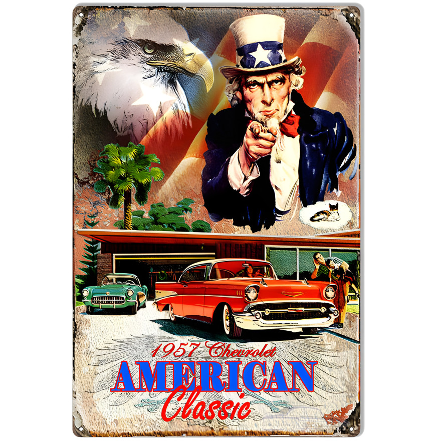 Reproduction 1957 Chevrolet Metal Sign - 12" x 18" Reproduction 1957 Chevrolet Metal Sign - 12" x 18"