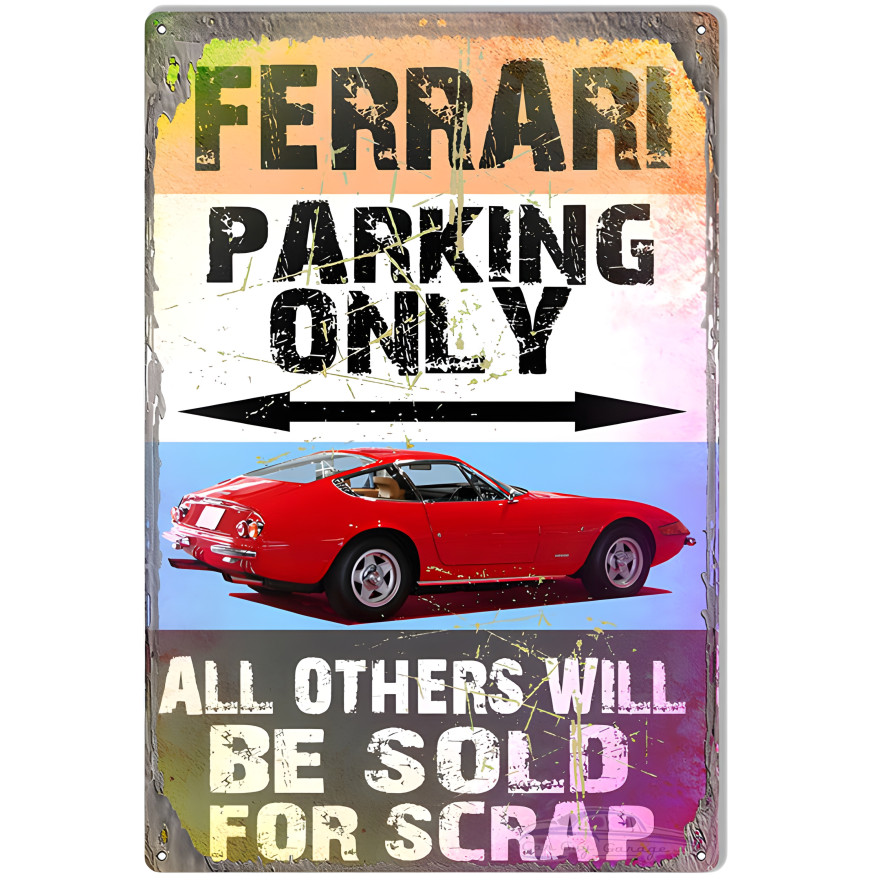 Ferrari Parking Only Metal Sign - 12" x 18" Ferrari Parking Only Metal Sign - 12" x 18"