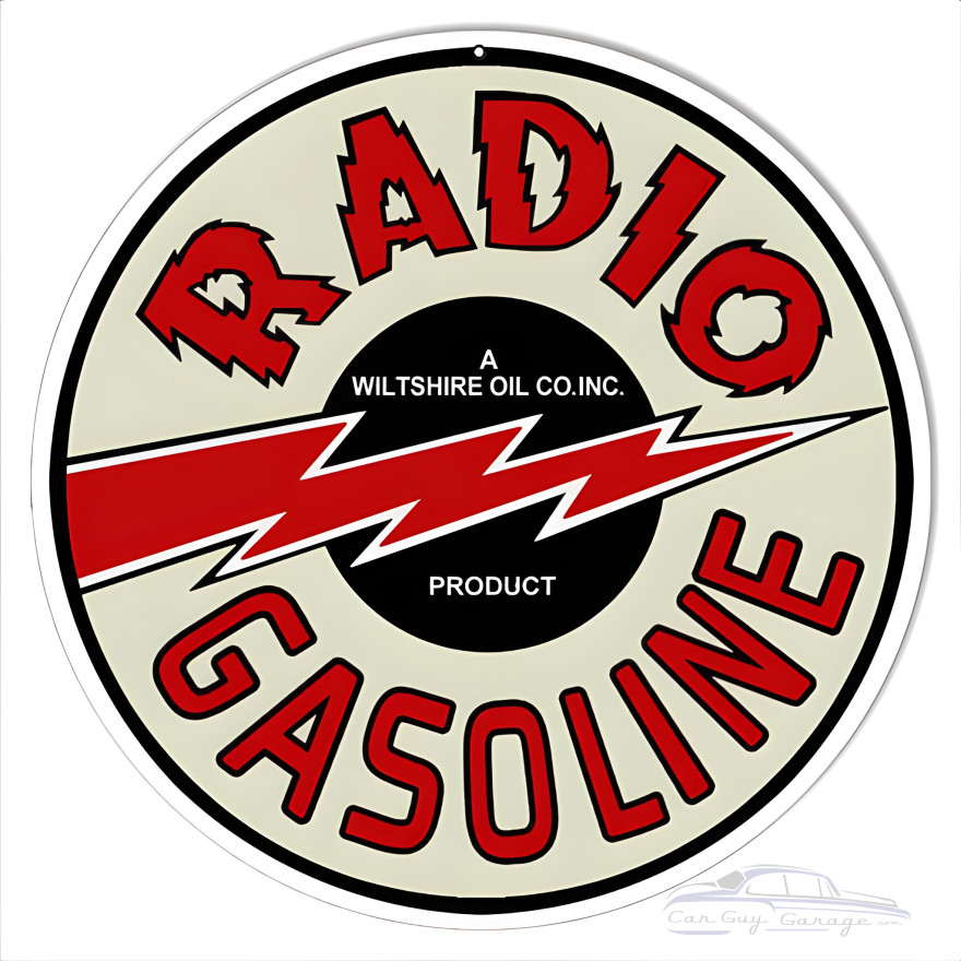 Radio Gasoline Motor Oil Metal Sign - 14" Round Radio Gasoline Motor Oil Metal Sign - 14" Round