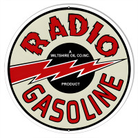 Radio Gasoline Motor Oil Metal Sign - 18" Round