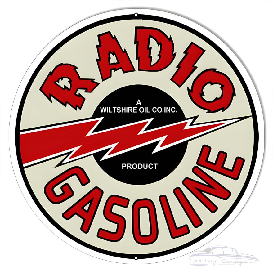 Radio Gasoline Motor Oil Metal Sign - 18" Round Radio Gasoline Motor Oil Metal Sign - 18" Round
