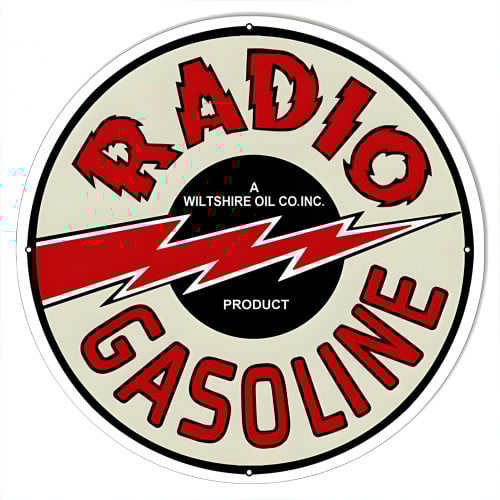 Radio Gasoline Motor Oil Metal Sign - 30" Round