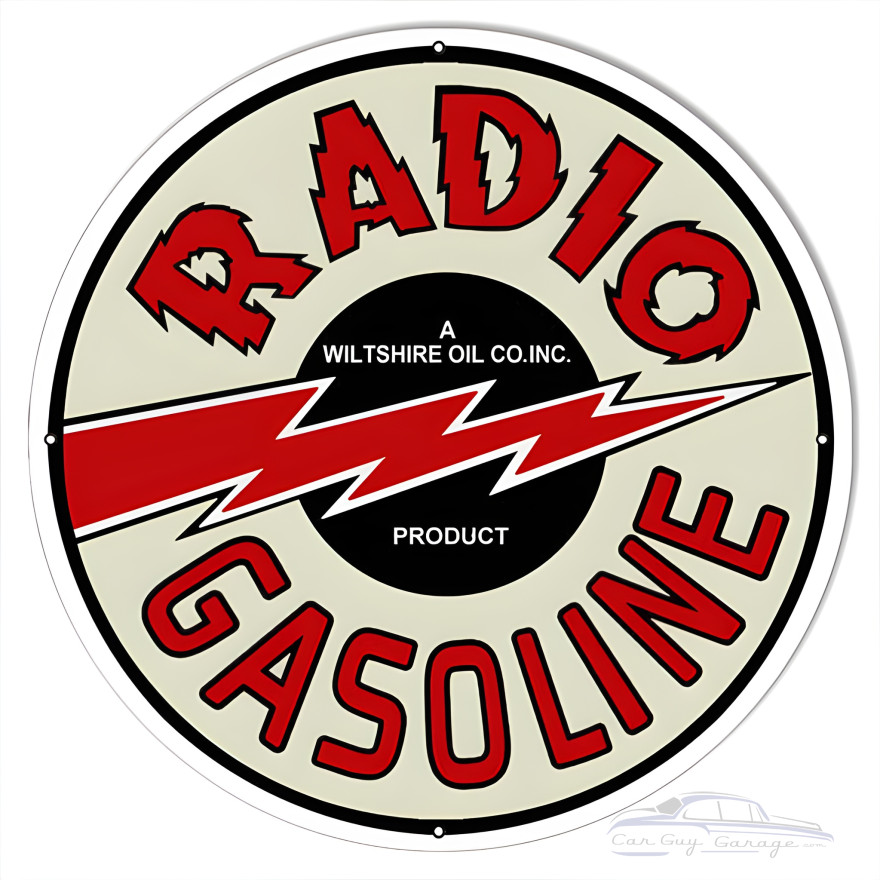 Radio Gasoline Motor Oil Metal Sign - 30" Round Radio Gasoline Motor Oil Metal Sign - 30" Round