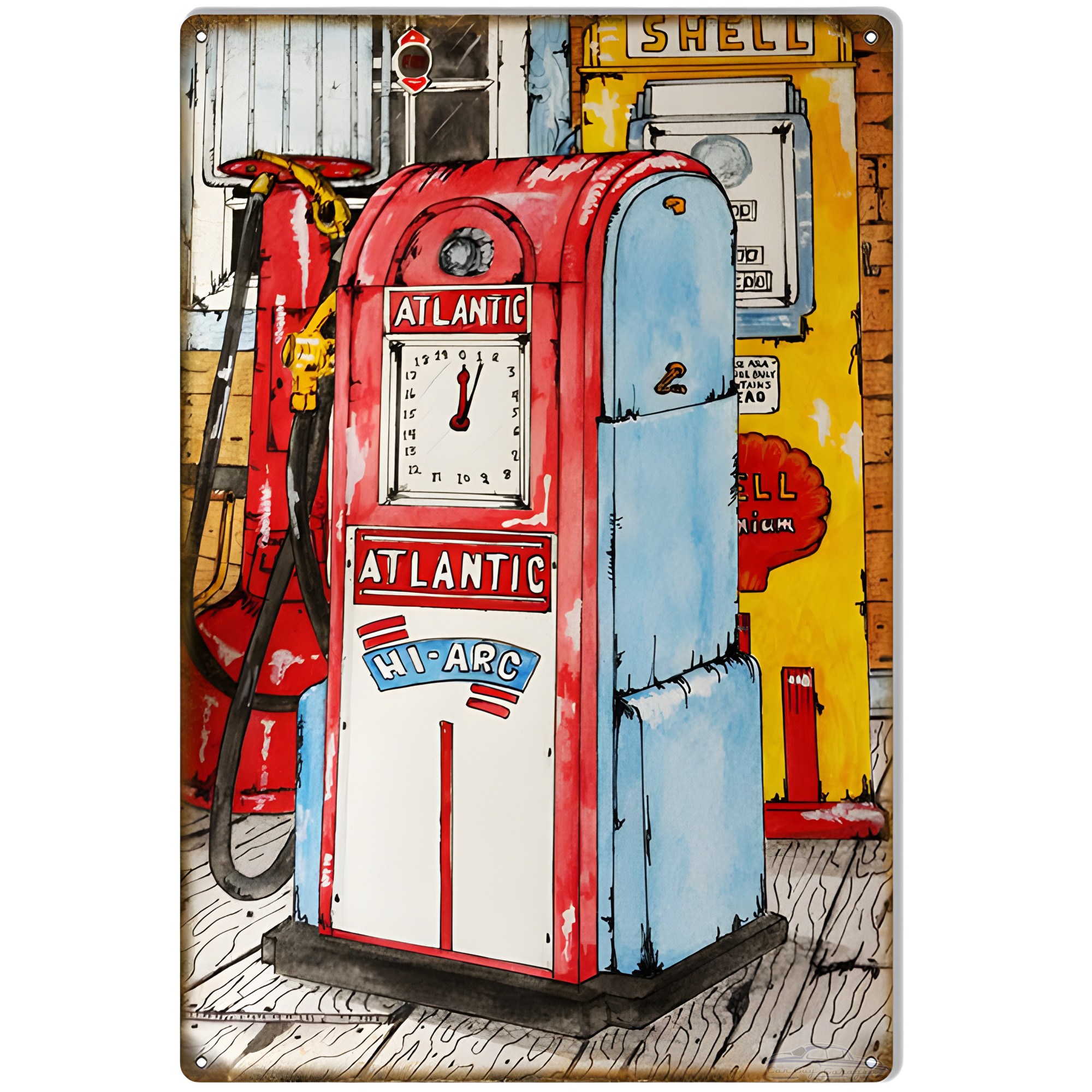 Atlantic Gas Sign - Vintage Gas Pump Metal Art