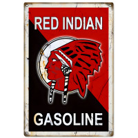 Indian Gasoline Motor Oil Metal Sign - 12" x 18"
