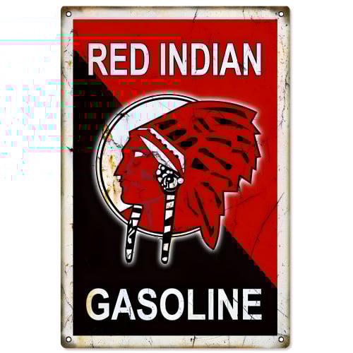 Indian Gasoline Motor Oil Metal Sign - 12" x 18"