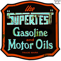 Supertest Reproduction Motor Oil Metal Sign - 18" x 18"
