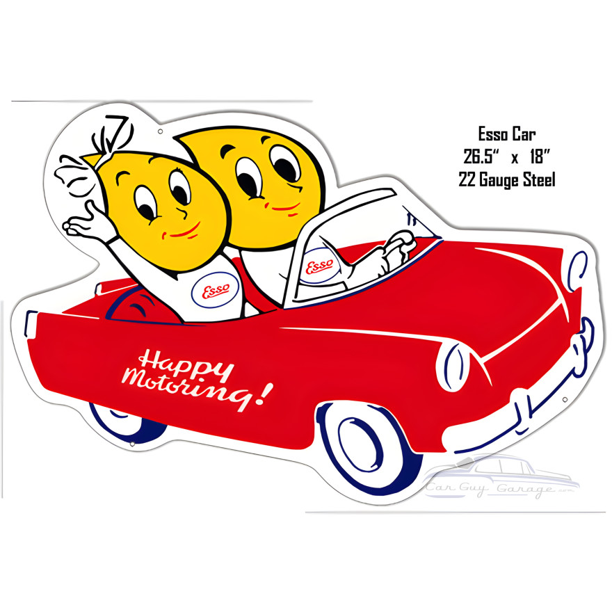ESSO Happy Motoring Reproduction Metal Sign - 18" x 26.5" ESSO Happy Motoring Reproduction Metal Sign - 18" x 26.5"