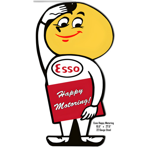 Happy Motoring ESSO Metal Sign - 15.5" x 27.5"