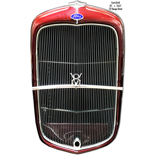 Ford Grill Laser Cut Out Wall Art Reproduction Metal Sign - 15" x 24.5"