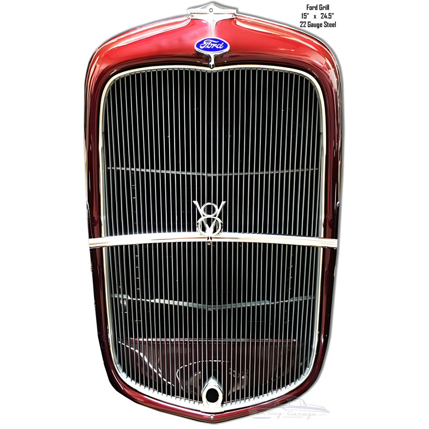 Ford Grill Laser Cut Out Wall Art Reproduction Metal Sign - 15" x 24.5"