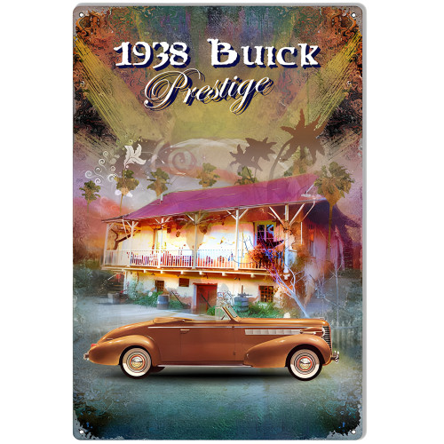 1938 Buick Prestige Metal Sign - 12" x 18"