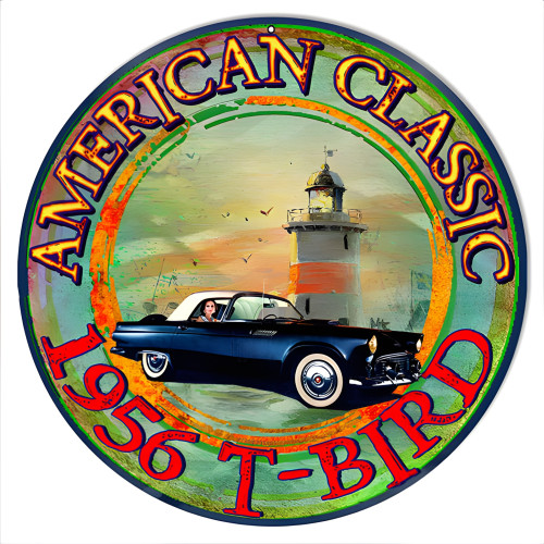1956 T-Bird Classic Metal Sign - 14" Round