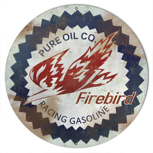 Firebird Motor Oil Metal Sign - 14" Round